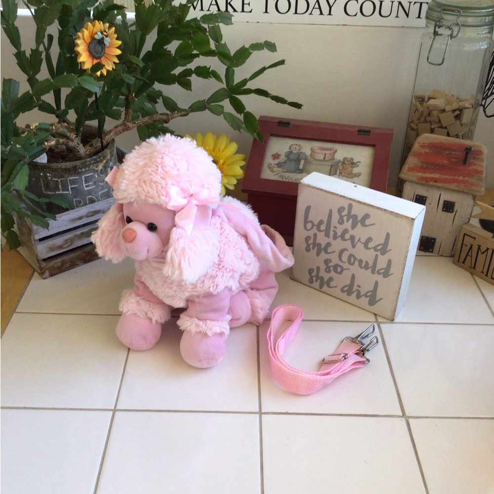 Plush Pink Rosa Bolsa Poodle Handbag/Shoulder Bag